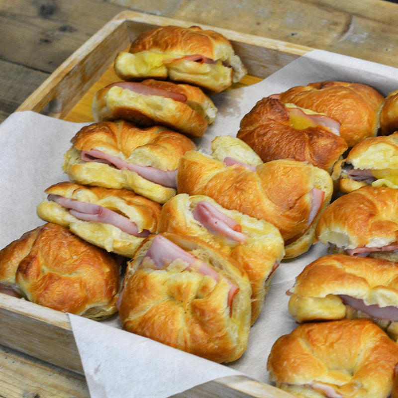 Mini Ham & Cheese or Cheese & Tomato Croissant. Min 6