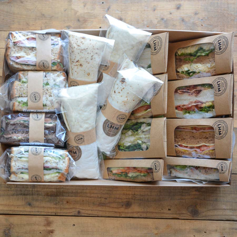 Selection of individual sandwiches - Great for handing out at picnics, staff days, training and more. Perfect for all your catering events!